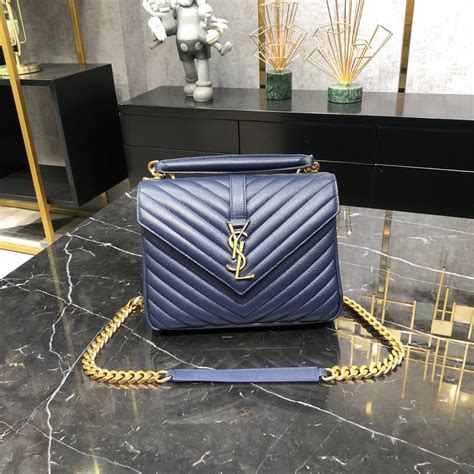 ysl medium college bag blue|YSL small college bag.